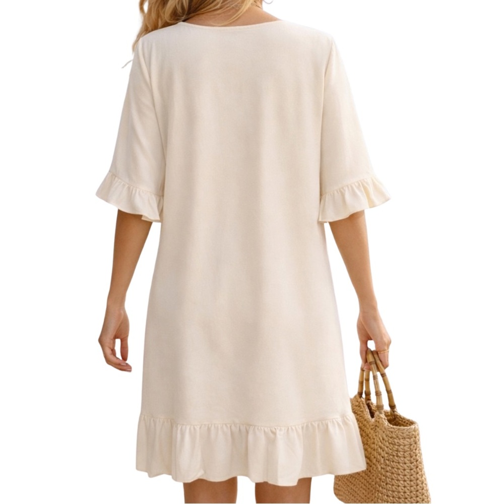 Cupshe V-Neck Breezy Beach Cover Up with Ruffle Accents • Size XL • NEW W/ TAGS - Picture 4 of 9